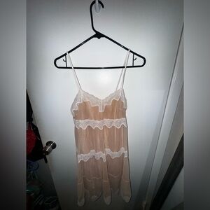 Victoria's Secret Cream Sheer Chemise with Lace